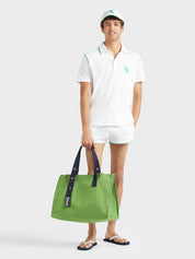 Men pique cotton polo vbq line