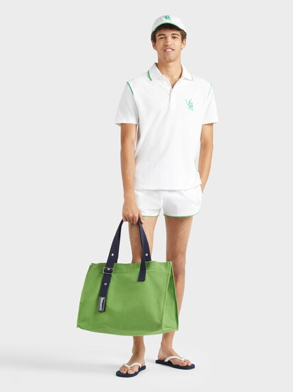 Men pique cotton polo vbq line