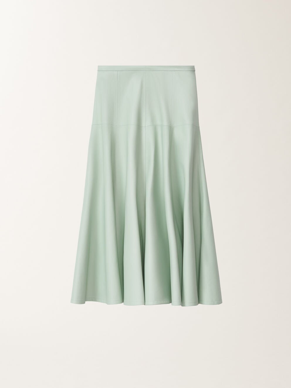 Luxury lambskin midi skirt