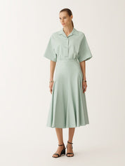Luxury lambskin midi skirt