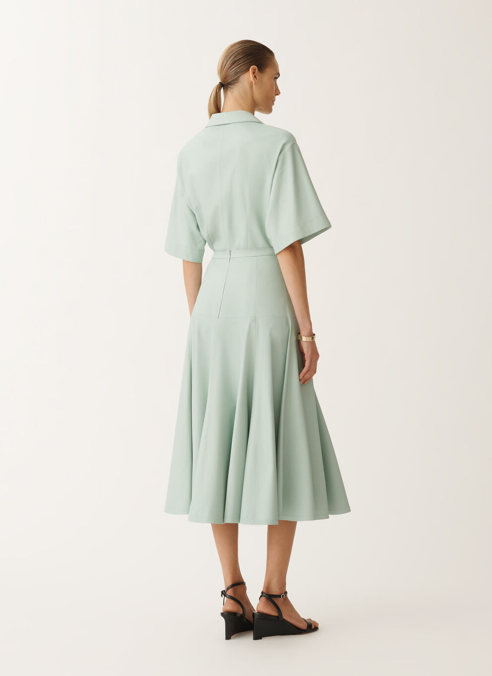 LUXURY LAMBSKIN MIDI SKIRT