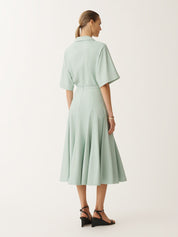 Luxury lambskin midi skirt