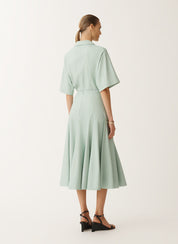 LUXURY LAMBSKIN MIDI SKIRT