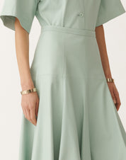 LUXURY LAMBSKIN MIDI SKIRT