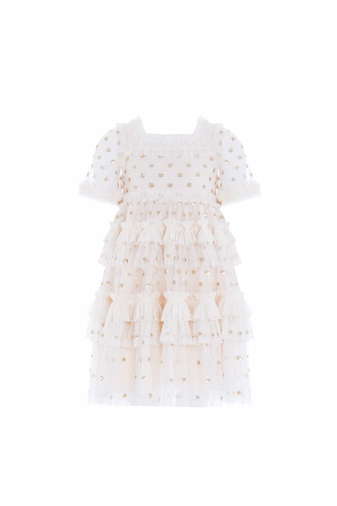 POLKA DOT SMOCKED KIDS DRESS