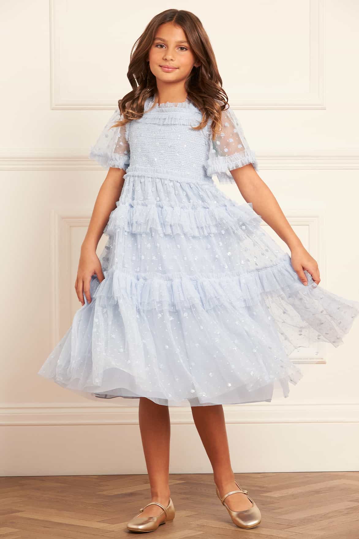 Polka Dot Smocked Kids Dress