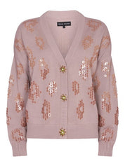 EMBELLISHED CARDIGAN IN LIGHT STONE كارديقان 