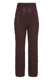 CABLE KNIT PANTS IN CHESTNUT