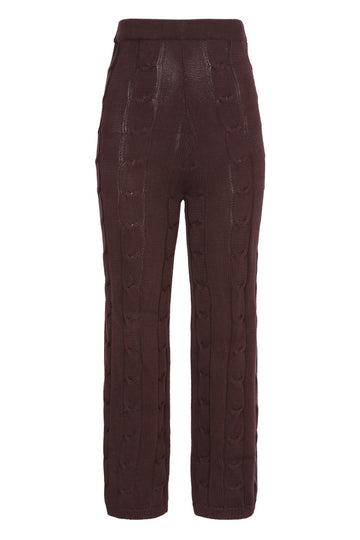 CABLE KNIT PANTS IN CHESTNUT