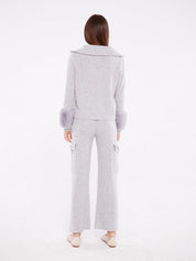 Cargo pant with button detail in fog