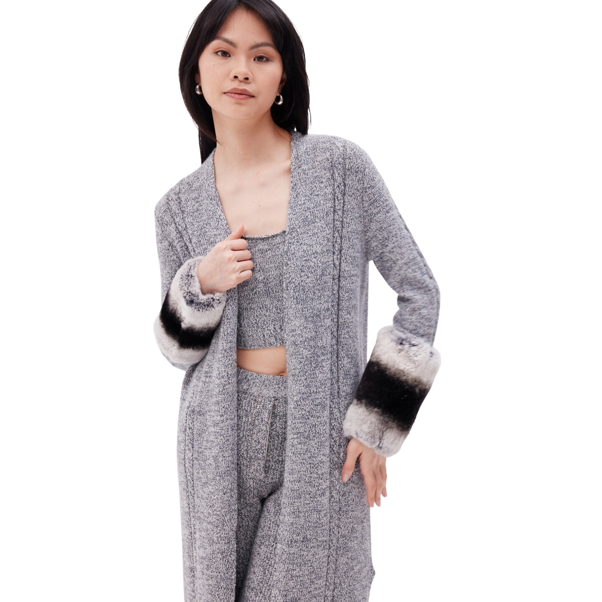 The long cuff cardigan in ink