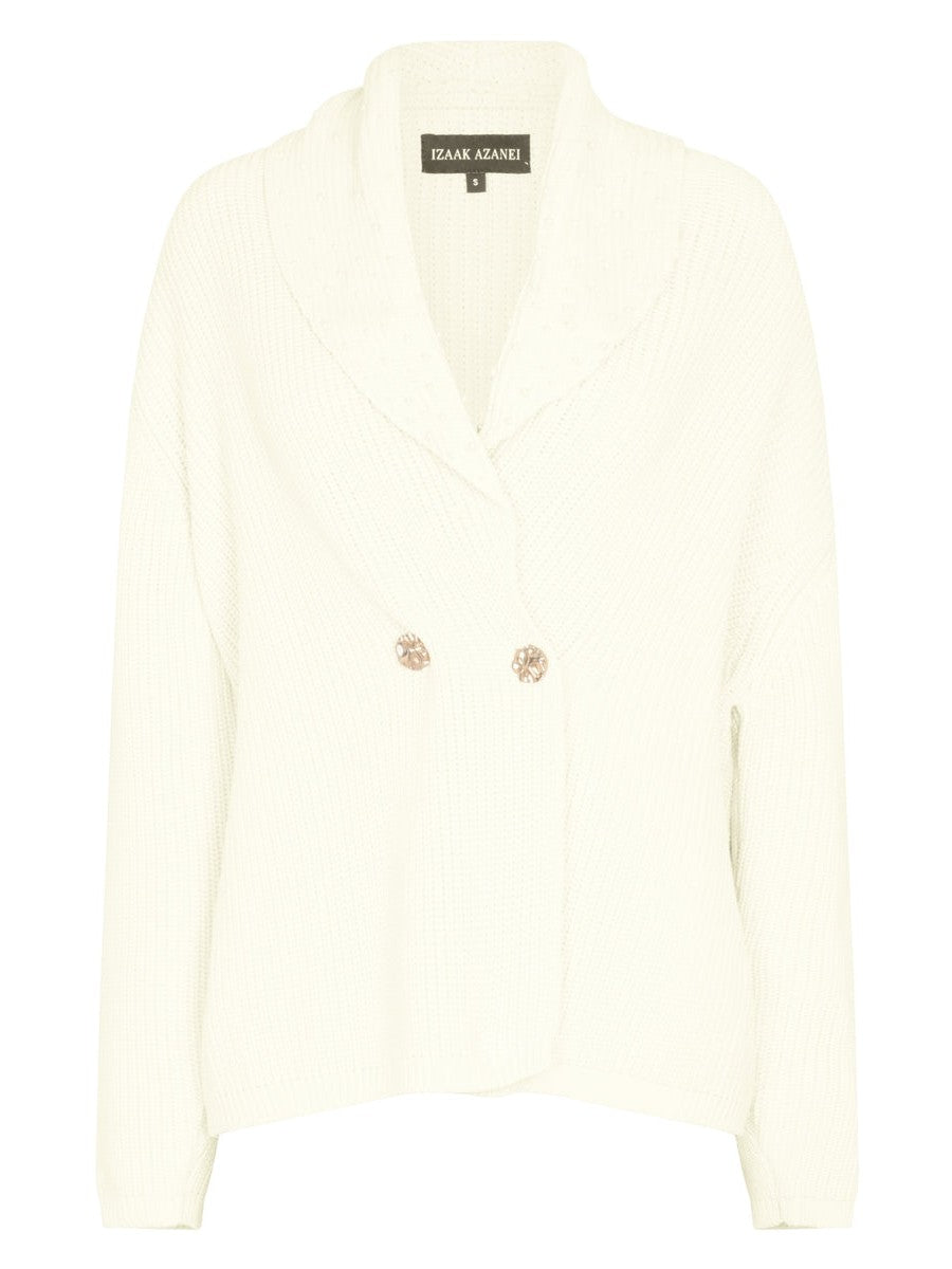The oversized cross over cardigan in meringue