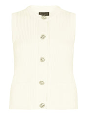 The button-down gilet in meringue