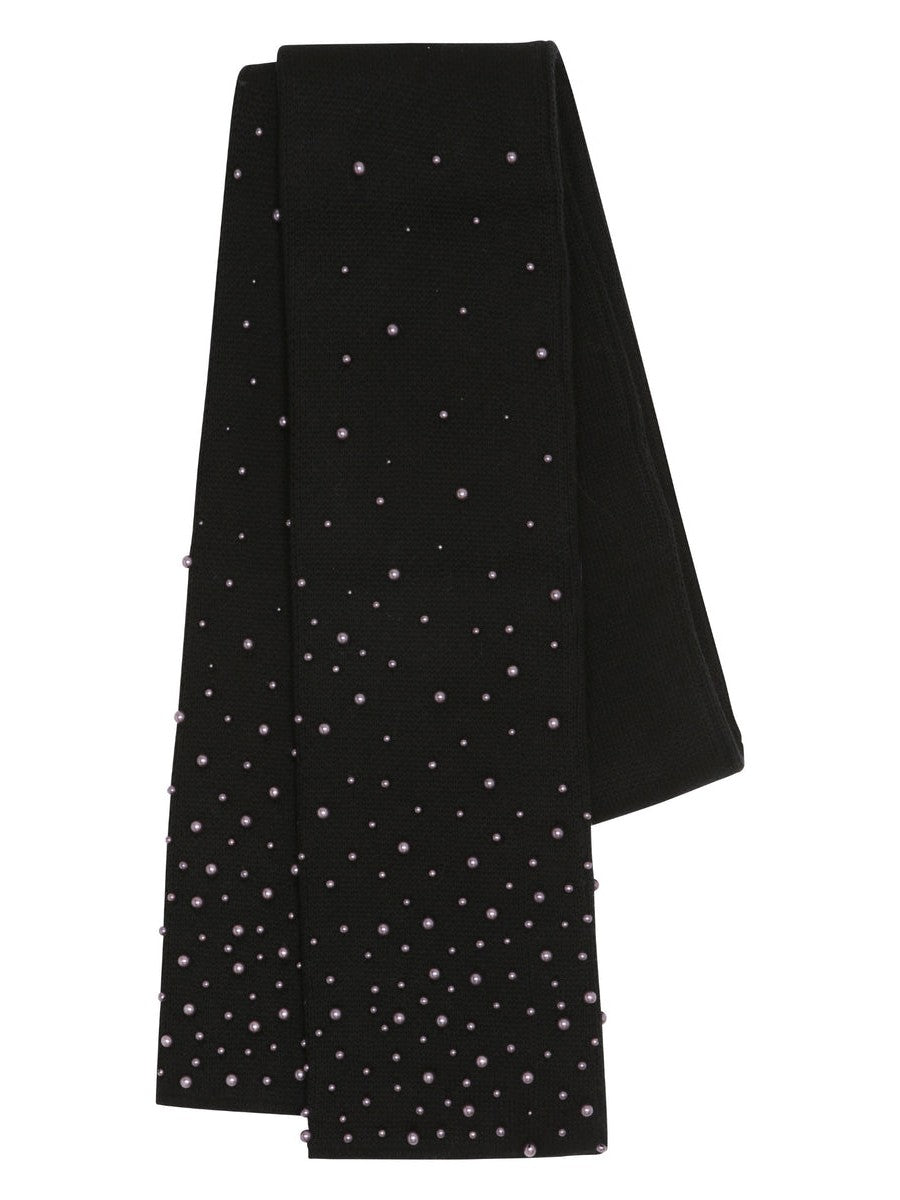 The button detail nehru collar jacket with matching scarf in black