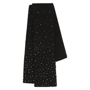 The button detail nehru collar jacket with matching scarf in black