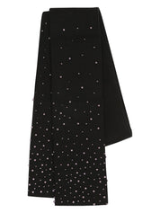 The button detail nehru collar jacket with matching scarf in black