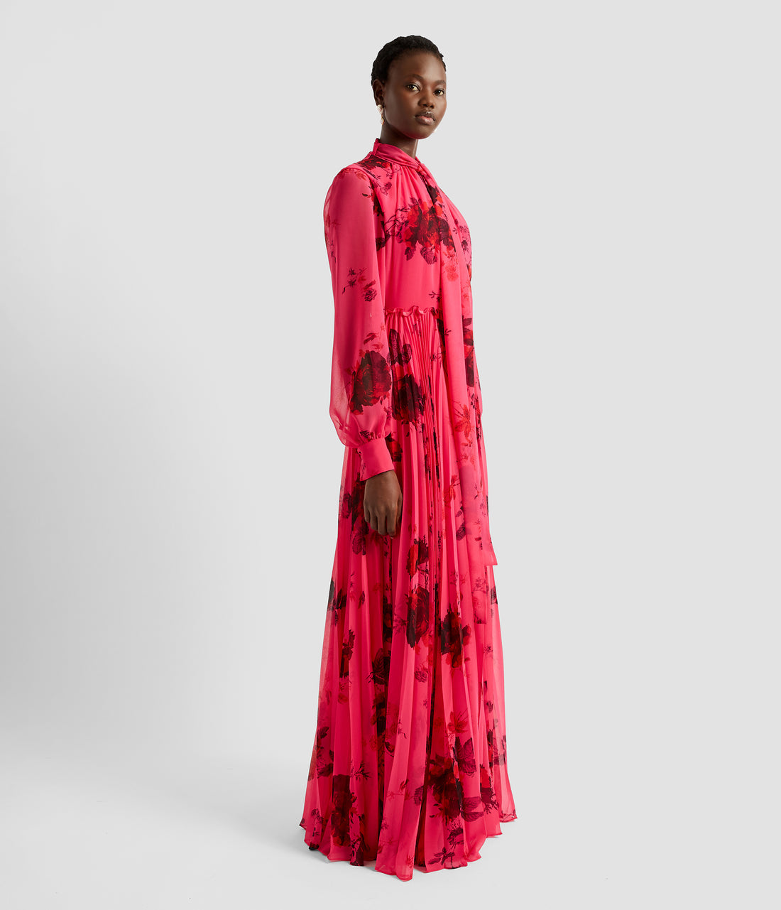 Blouson Sleeve Gown BLOUSON SLEEVE WITH NECK TIE GOWN