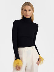 High kick top with feathers
