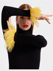 High kick top with feathers