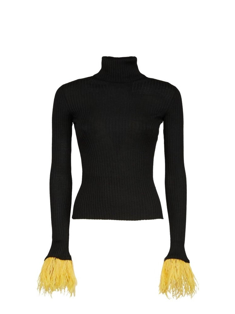 High kick top with feathers