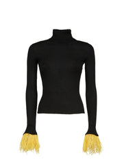 High kick top with feathers