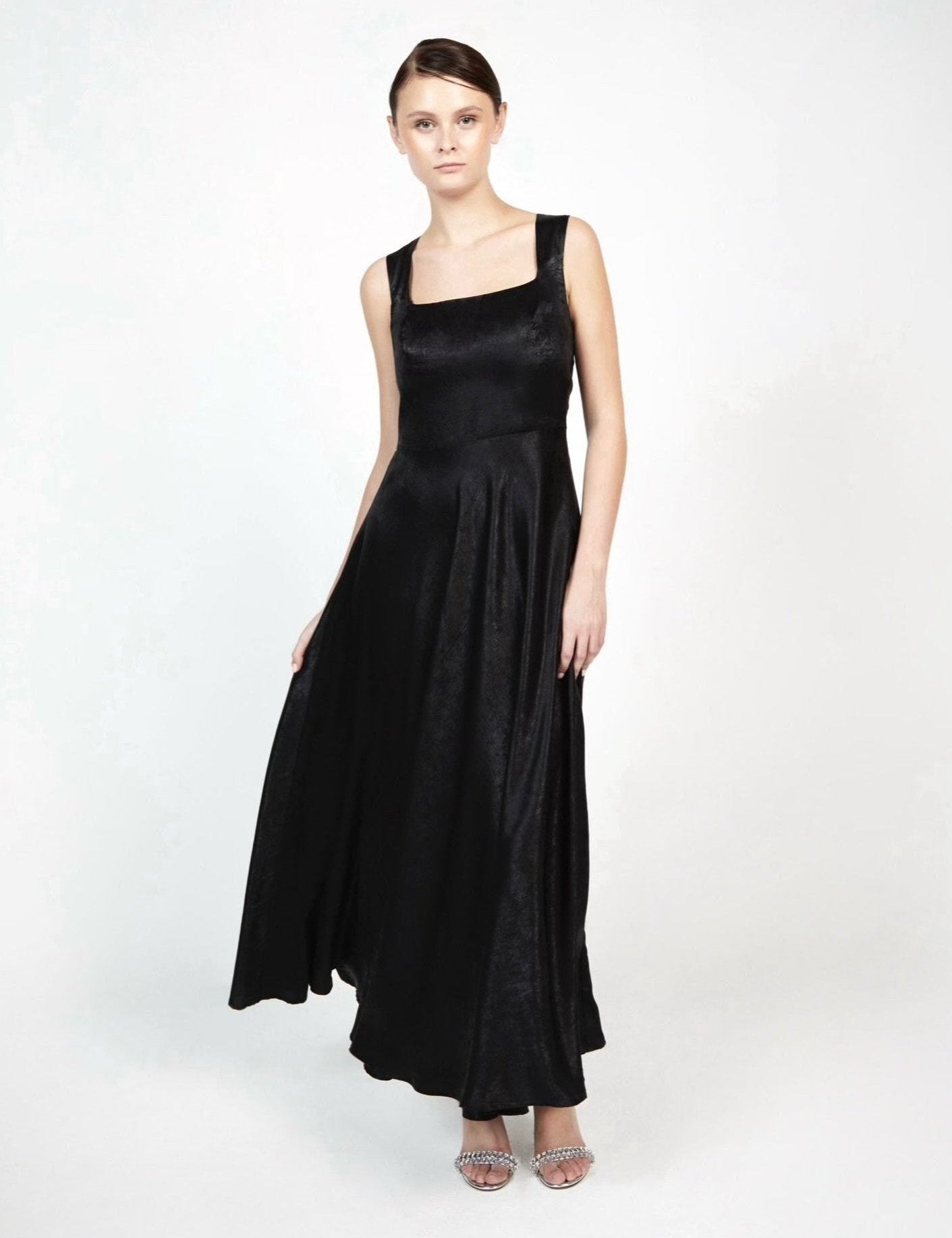 Monarda Metallic-Foil Maxi Dress