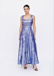 Monarda Metallic-Foil Maxi Dress