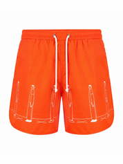 Orange swim shorts