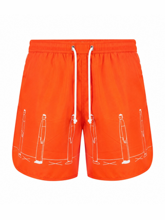 Orange swim shorts
