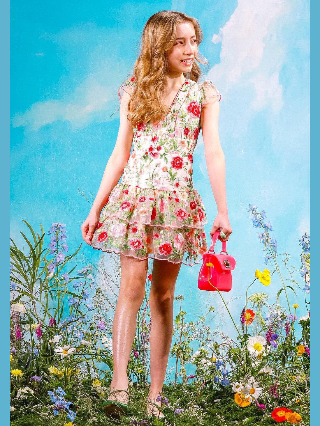 Poppy embroidered dress