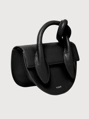 Pretzel pebble grain leather black