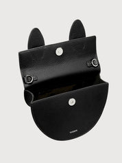 Pretzel pebble grain leather black