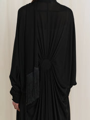 Black Abaya with Tassel Detail