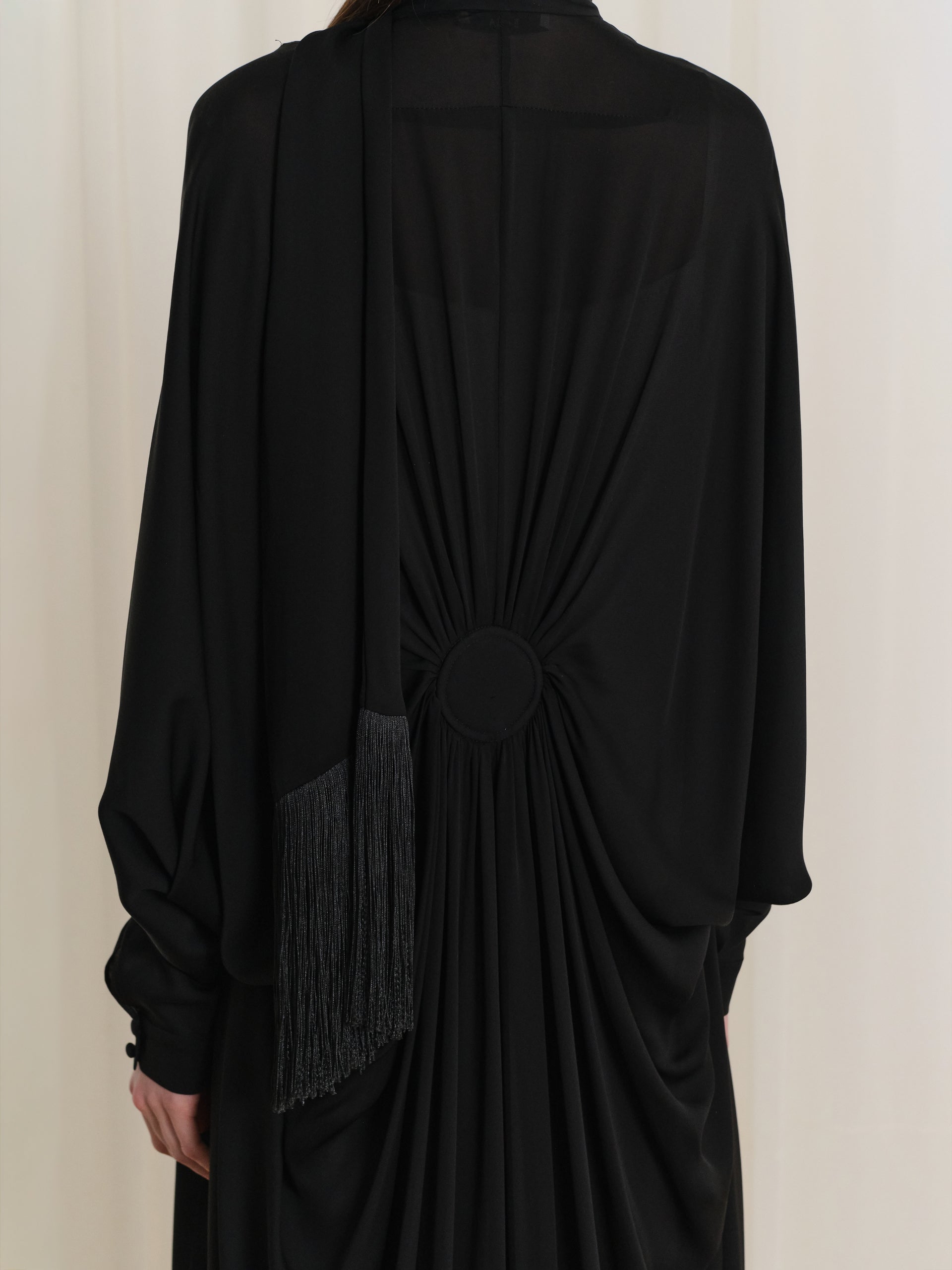 Black Abaya with Tassel Detail