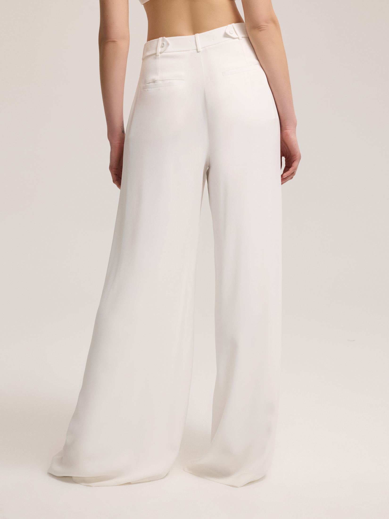 Shiny stone embroidered trousers