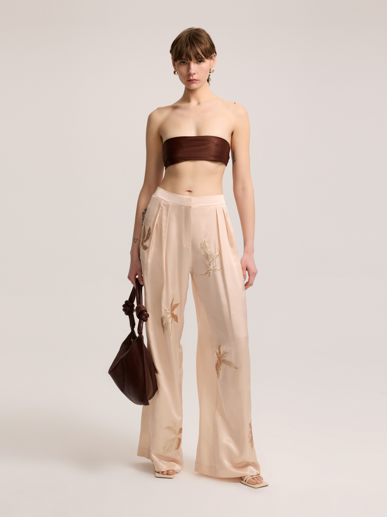 Sequined powder pants