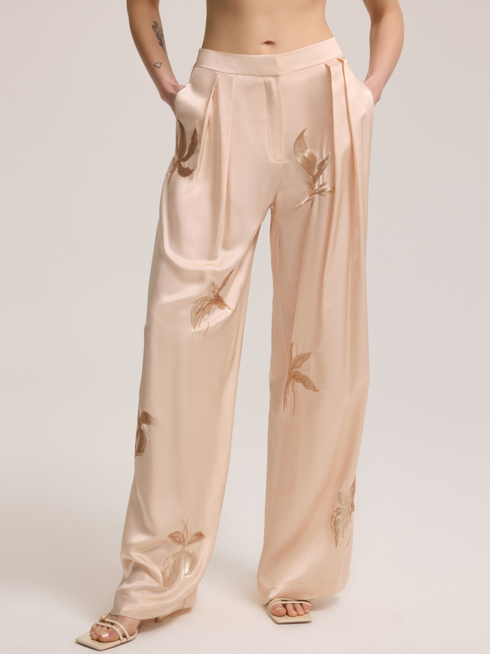 Sequined powder pants