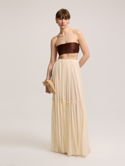 TULLE LONG LIGHT BEIGE SKIRT