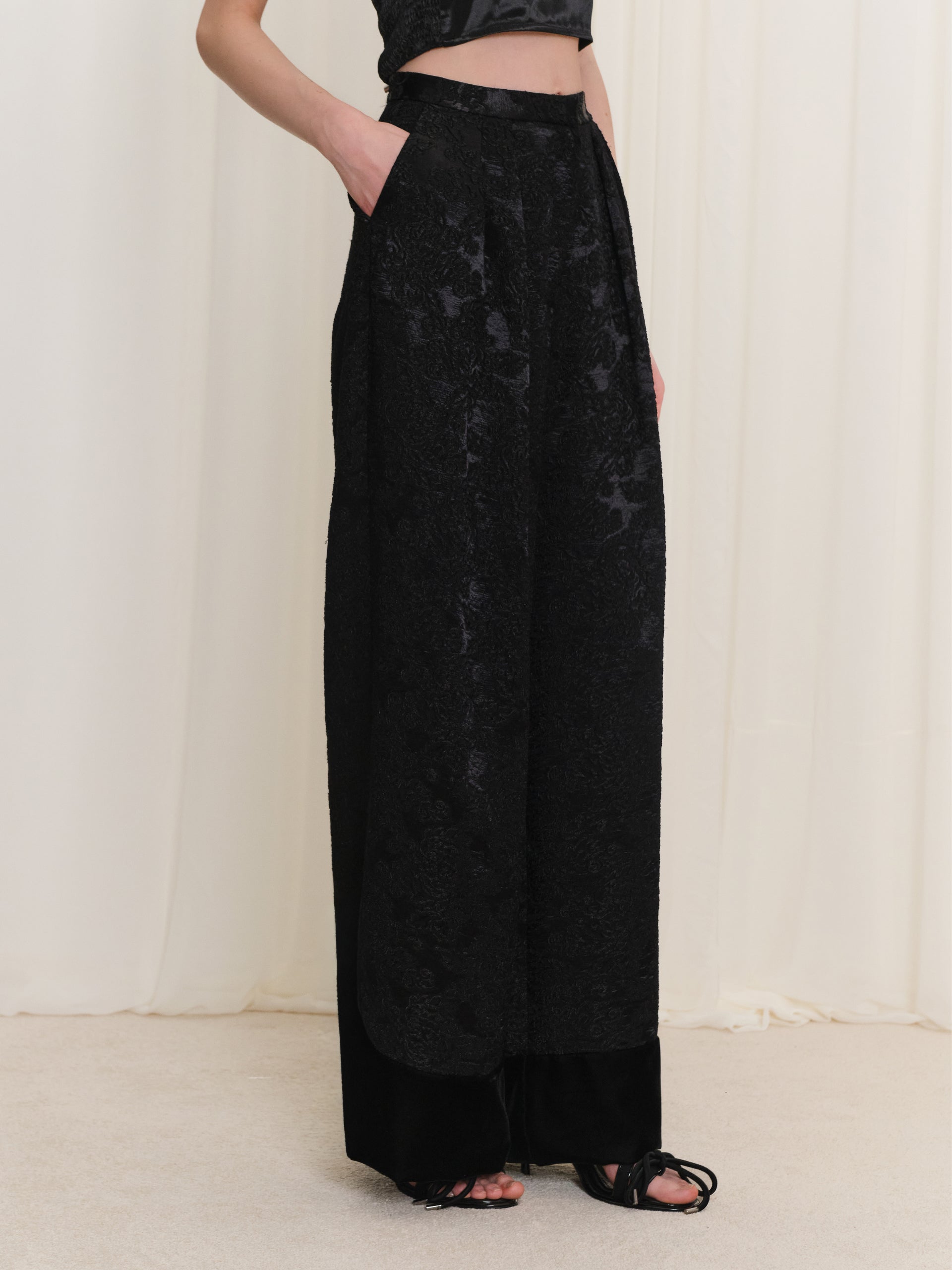 Jacquard Patterned Trousers