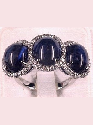 Cab b sapp 16.06/rd dia 1.45/w18k ring