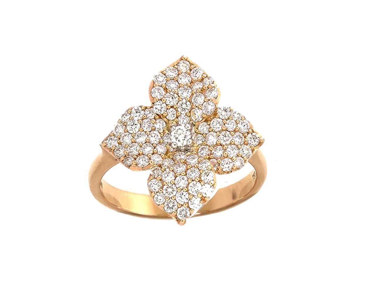 Fiore rd dia 0.72/p18k sm flower ring