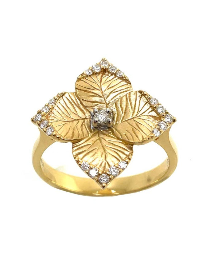 satin y-w18k sm flower ring