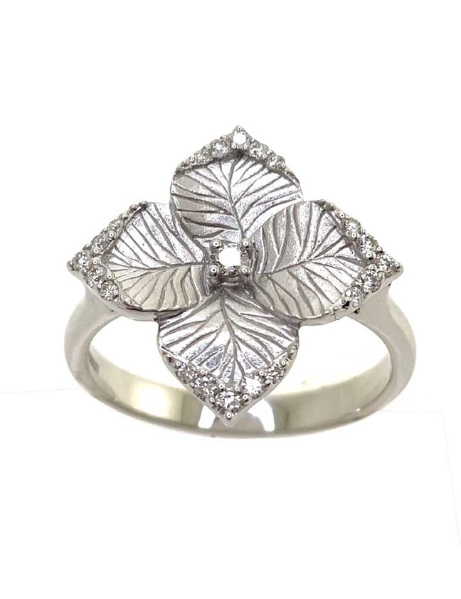 satin w18k sm flower ring