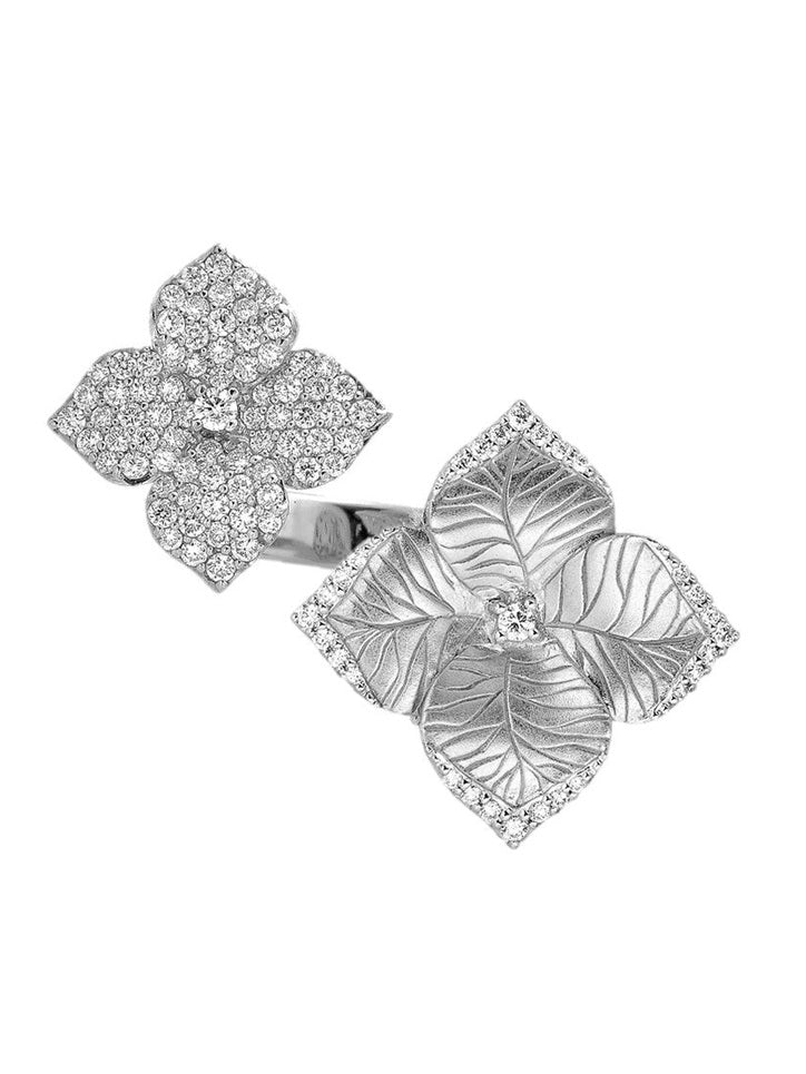 Oro fiore rd dia 0.94/w18k double flower ring