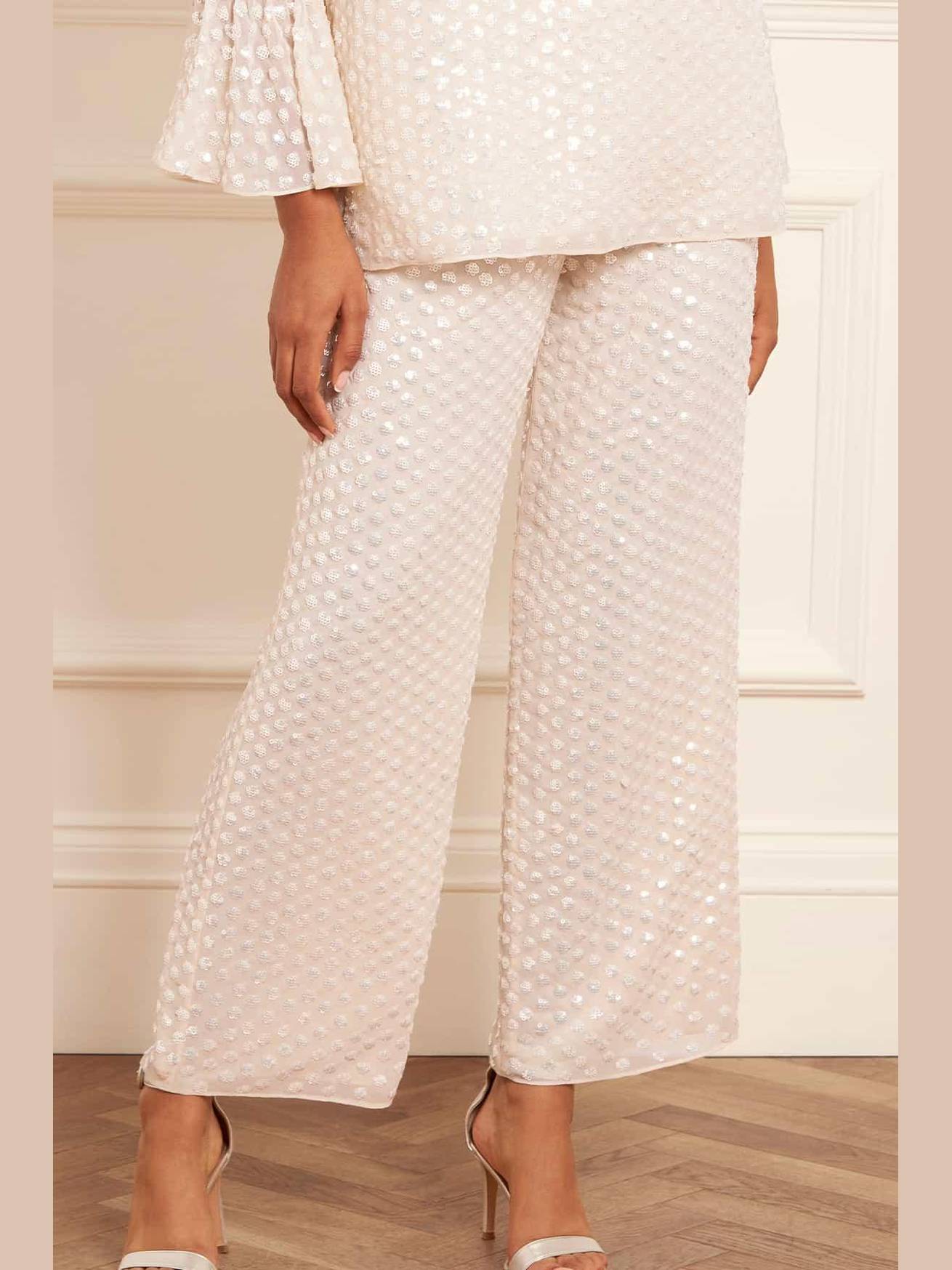 Raindrop gloss trousers
