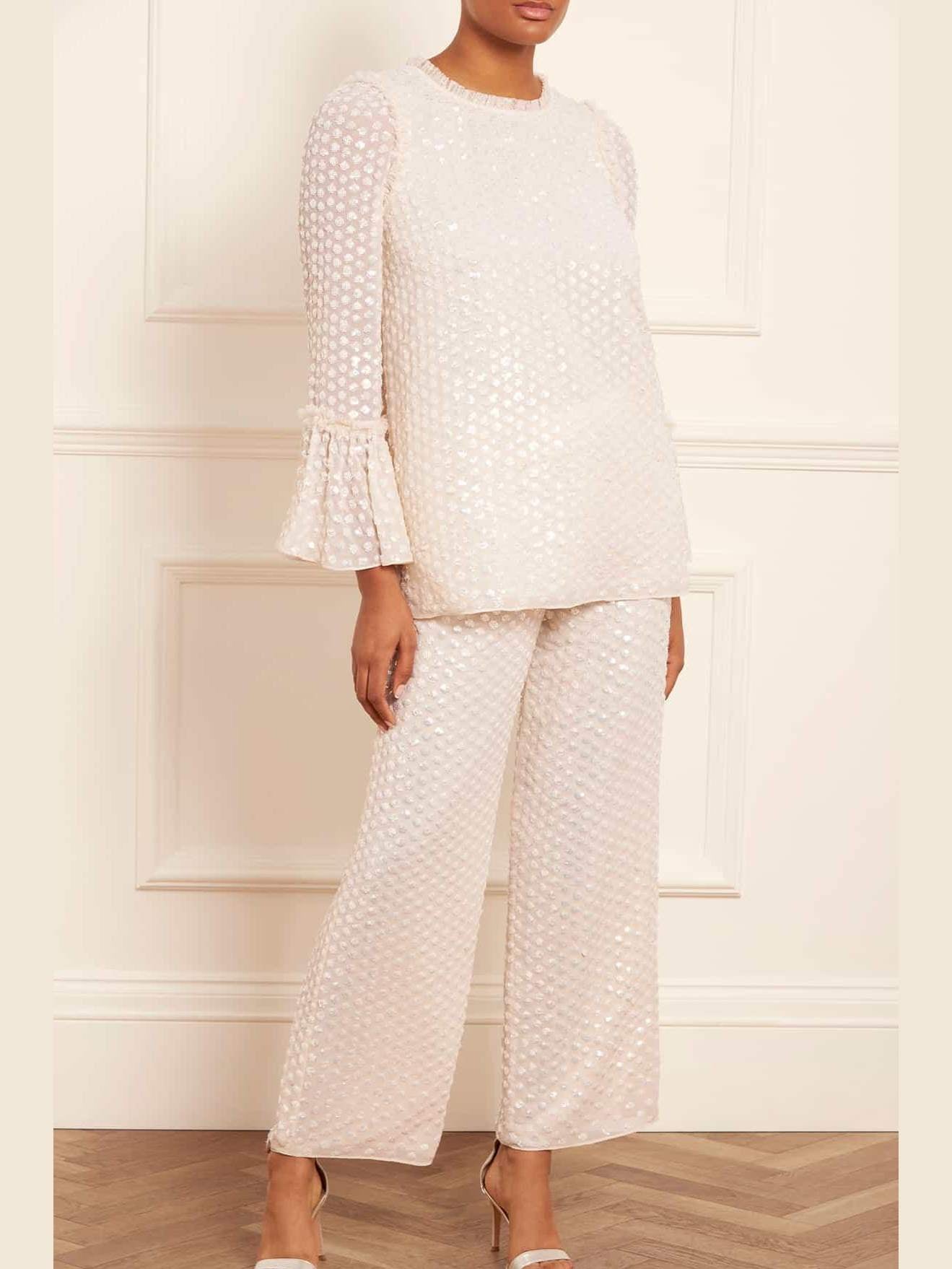 Raindrop gloss trousers