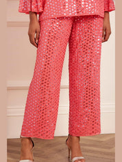Raindrop gloss trousers