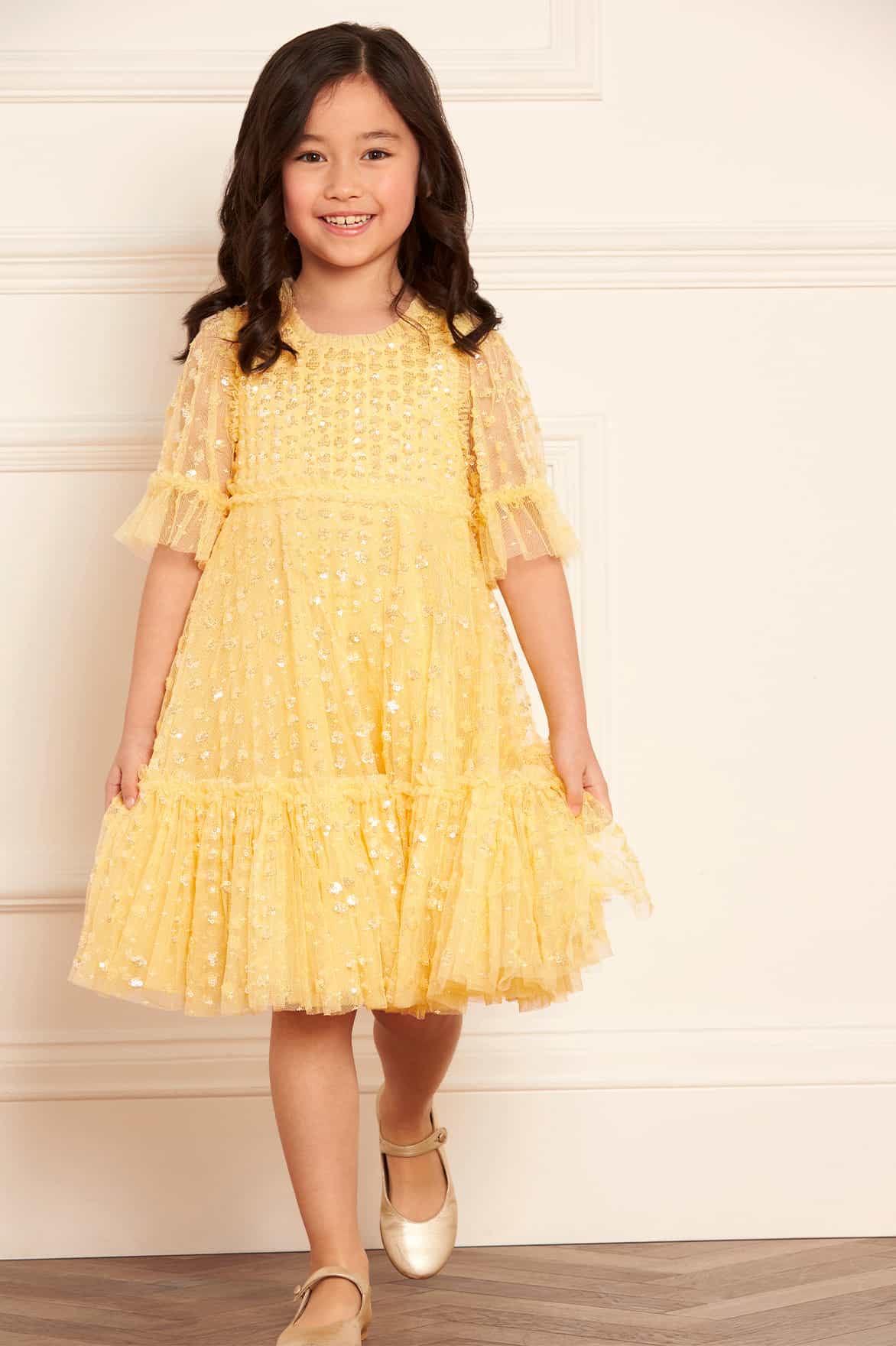 RAINDROP SEQUIN KIDS DRESS