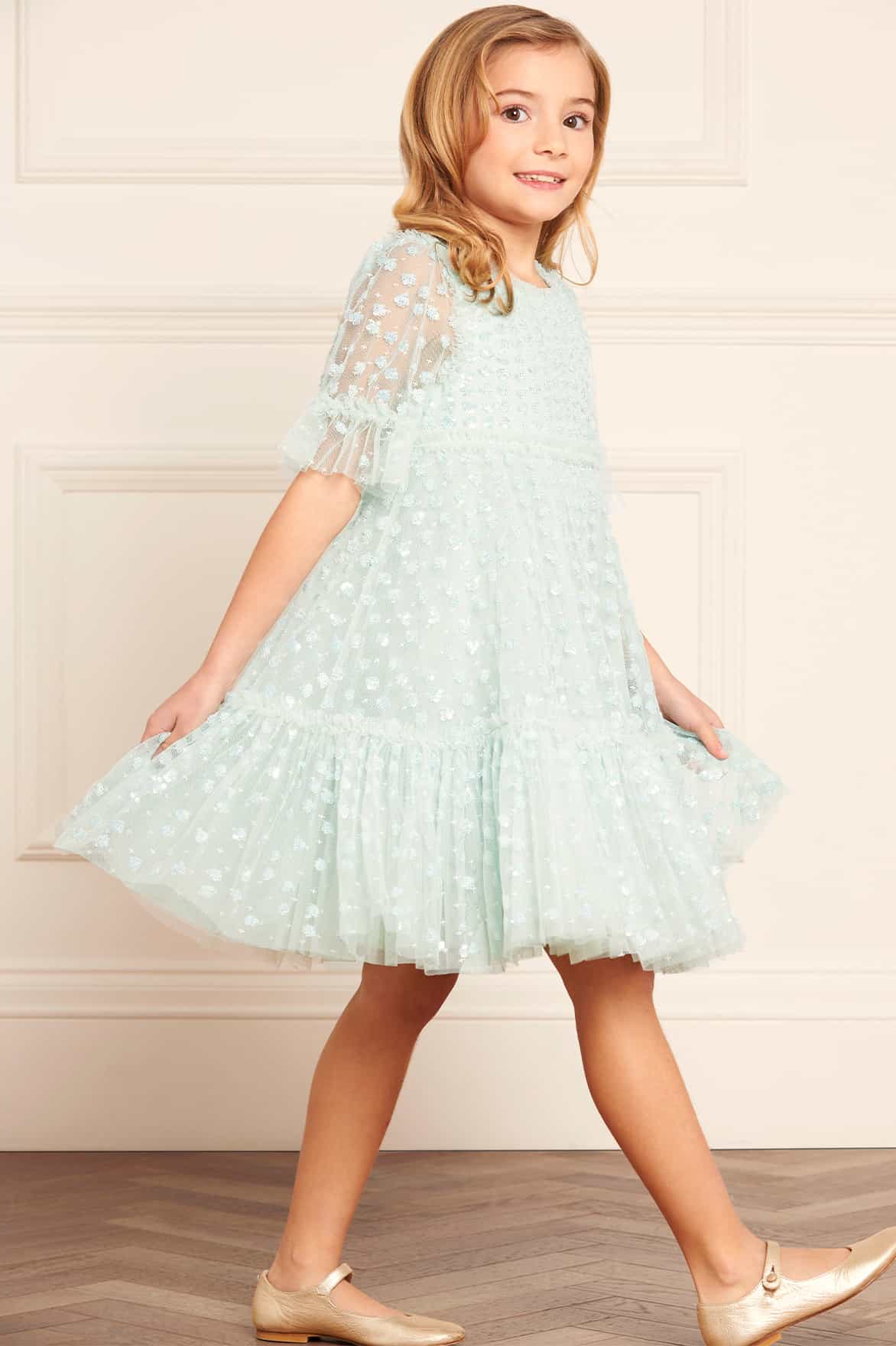 RAINDROP SEQUIN KIDS DRESS