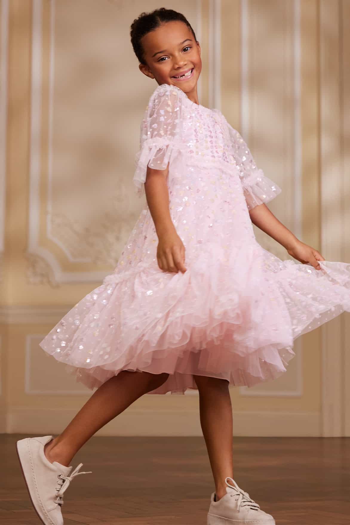 RAINDROP SEQUIN KIDS DRESS